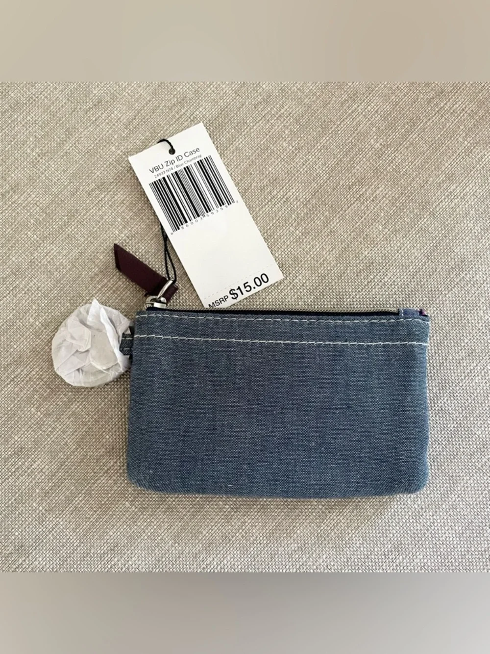 NWT Vera Bradley Zip ID Case~Blue Chambray